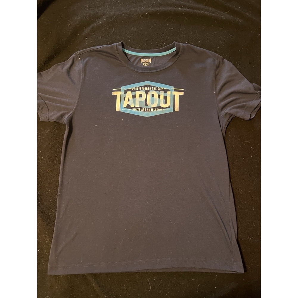 Tapout Logo T-shirt Men's Medium Navy Blue‎ Short Sleeve Graphic Tee MMA